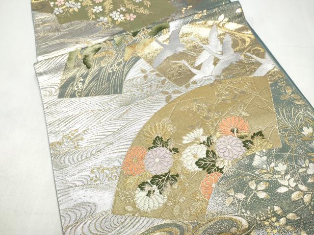 平和屋本店▼六通柄袋帯　唐織　華苑蒔絵錦　本金二重織　正絹　逸品　CABL4867hy