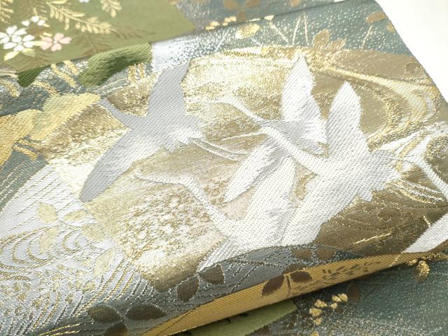 平和屋本店▼六通柄袋帯　唐織　華苑蒔絵錦　本金二重織　正絹　逸品　CABL4867hy