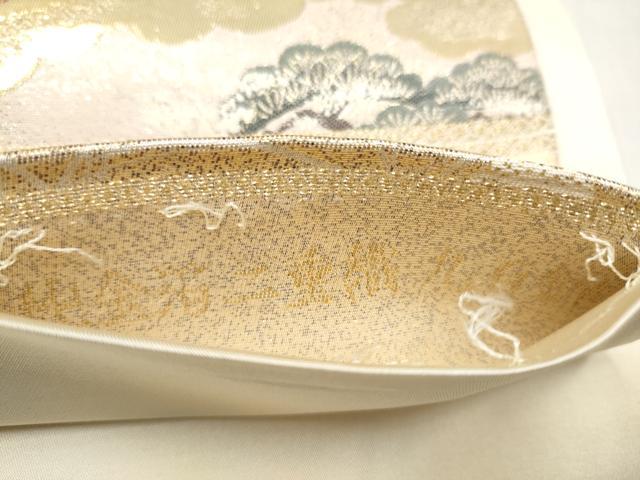 平和屋本店▼六通柄袋帯　御所車花文　純金箔織九百錦　正絹　逸品　CABL4868hy