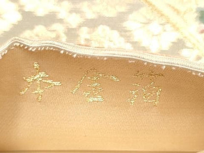 平和屋本店▼六通柄袋帯　唐織　鳳凰花車文　本金箔　正絹　逸品　CABL4871hy