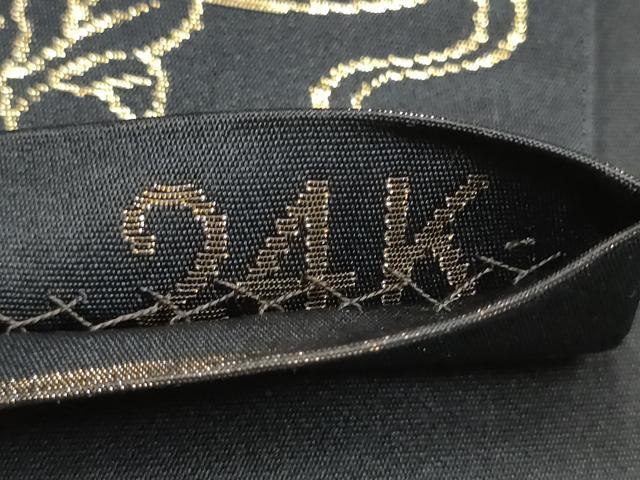 平和屋本店▼六通柄　本袋帯　色紙重ね風景文　黒地　純金箔　24K　正絹　逸品　CABL4873hy