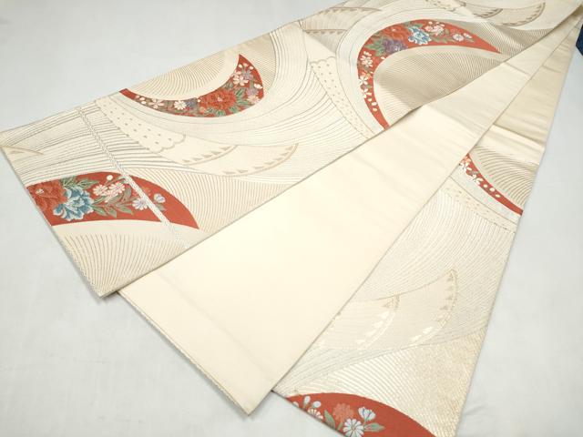平和屋本店▼六通柄袋帯　唐織　正倉院菱取蜀江華文　純金24K　正絹　逸品　CABL4876hy