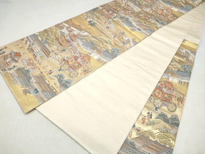 平和屋本店▼六通柄袋帯　都大路の華　本金織　正絹　逸品　CABL4882hy