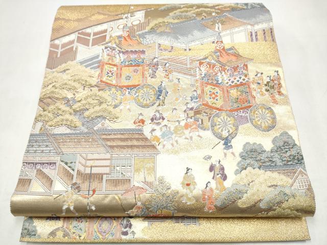 平和屋本店▼六通柄袋帯　都大路の華　本金織　正絹　逸品　CABL4882hy