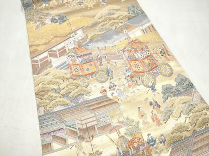 平和屋本店▼六通柄袋帯　都大路の華　本金織　正絹　逸品　CABL4882hy