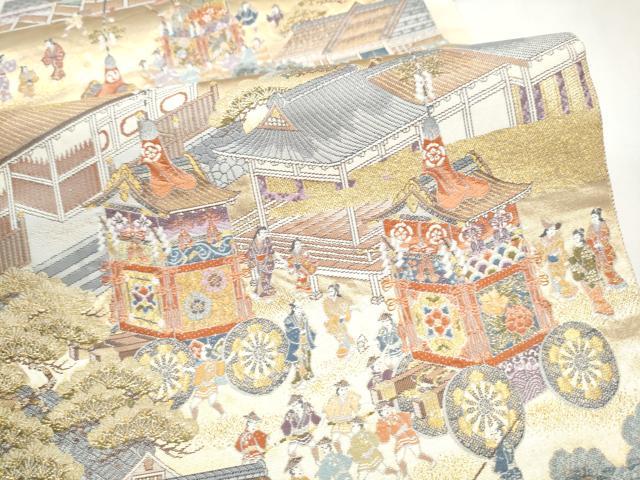 平和屋本店▼六通柄袋帯　都大路の華　本金織　正絹　逸品　CABL4882hy