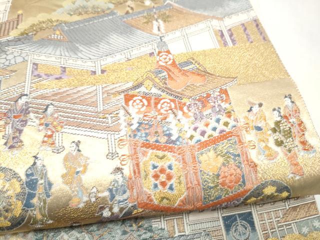 平和屋本店▼六通柄袋帯　都大路の華　本金織　正絹　逸品　CABL4882hy