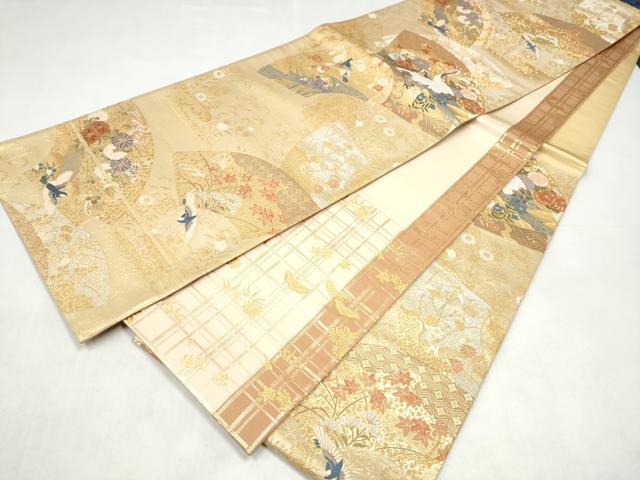 平和屋本店▼六通柄袋帯　慶祥利休　本金箔　正絹　逸品　CABL4886hy