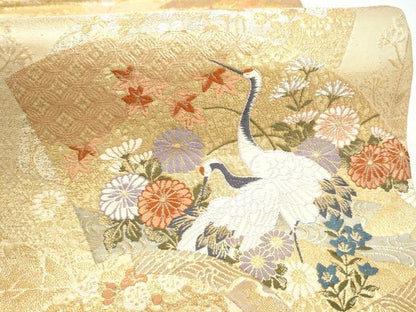 平和屋本店▼六通柄袋帯　慶祥利休　本金箔　正絹　逸品　CABL4886hy