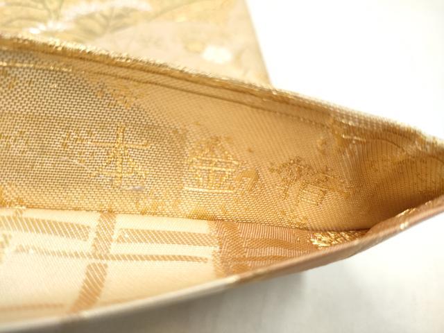 平和屋本店▼六通柄袋帯　慶祥利休　本金箔　正絹　逸品　CABL4886hy