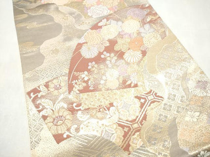 平和屋本店▼六通柄袋帯　唐織　装匠錦　純金箔二重織　正絹　逸品　CABL4890hy