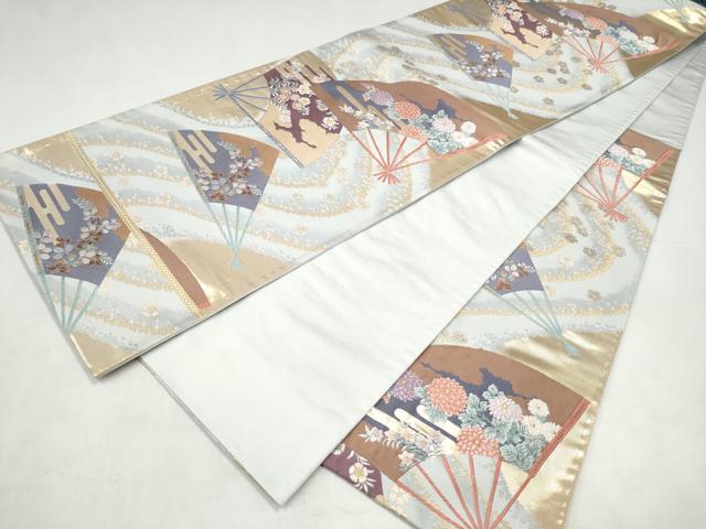 平和屋本店▼六通柄袋帯　富貴流線文　本金箔　正絹　逸品　CABL4893hy