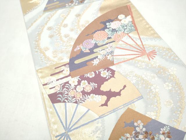 平和屋本店▼六通柄袋帯　富貴流線文　本金箔　正絹　逸品　CABL4893hy