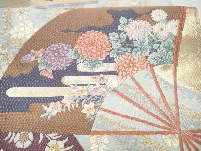平和屋本店▼六通柄袋帯　富貴流線文　本金箔　正絹　逸品　CABL4893hy