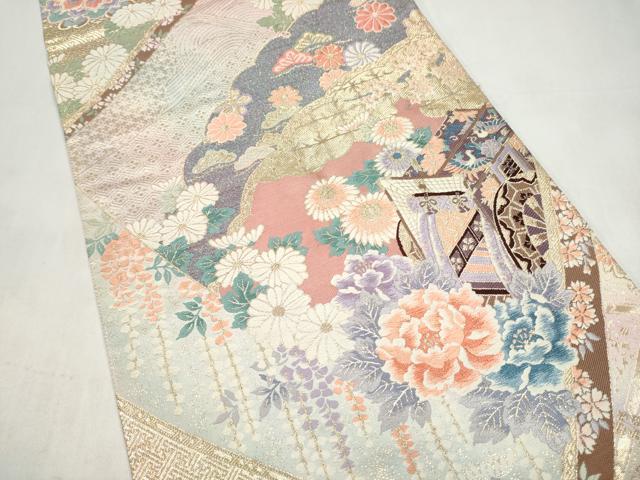 平和屋本店▼六通柄袋帯　唐織　九百錦　花鳥華飛鶴　本金二重箔　正絹　逸品　CABL4895hy