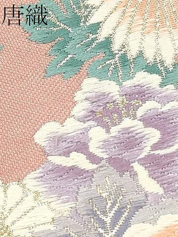 平和屋本店▼六通柄袋帯　唐織　九百錦　花鳥華飛鶴　本金二重箔　正絹　逸品　CABL4895hy