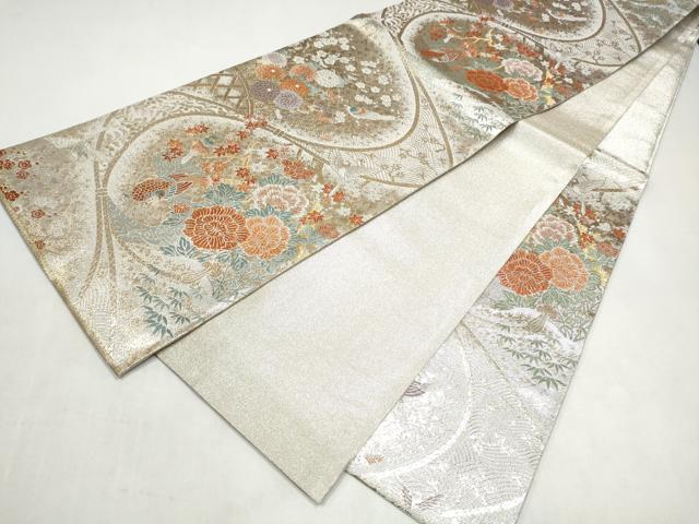 平和屋本店▼佐賀錦　六通柄袋帯　京絵巻　本金二重箔　正絹　逸品　CABL4921hy