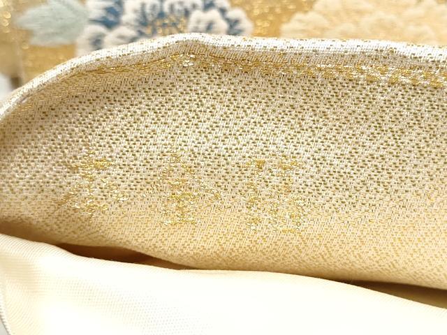 平和屋本店▼六通柄袋帯　九百錦　几帳人物花蝶文　本金箔　正絹　逸品　CABL4925hy