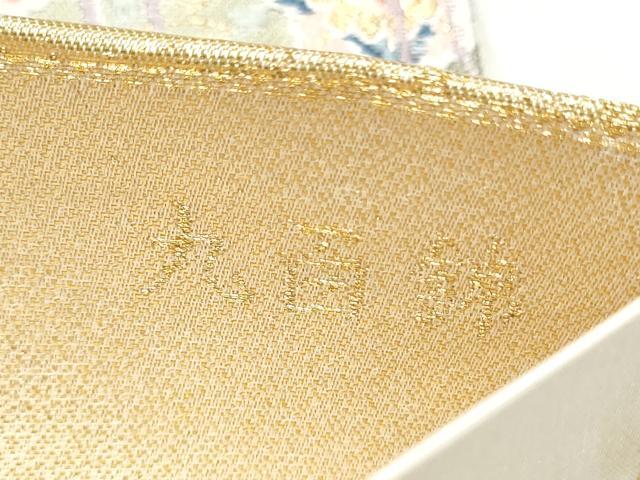 平和屋本店▼六通柄袋帯　九百錦　几帳人物花蝶文　本金箔　正絹　逸品　CABL4925hy