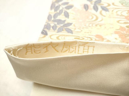 平和屋本店▼六通柄袋帯　唐織　能衣扇面　純金箔　正絹　逸品　CABL4932hy
