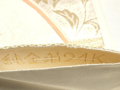 平和屋本店▼六通柄袋帯　唐織　更紗花唐草文　純金箔24K　正絹　逸品　CABL4937hy