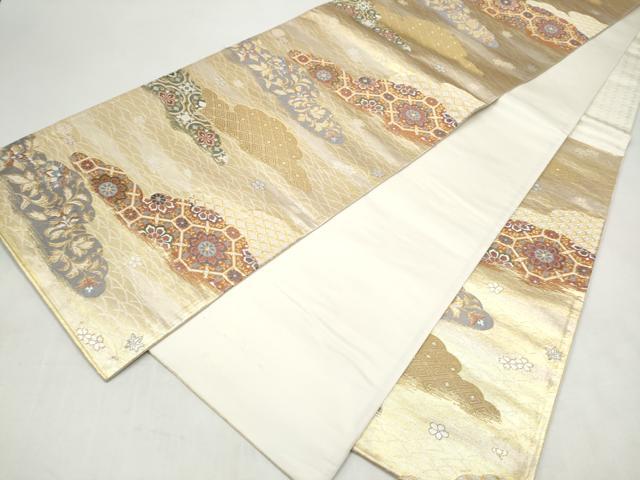 平和屋本店▼六通柄袋帯　唐織　光彩小袖文　本金箔　正絹　逸品　CABL4959hy