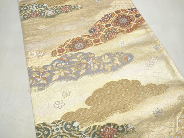 平和屋本店▼六通柄袋帯　唐織　光彩小袖文　本金箔　正絹　逸品　CABL4959hy