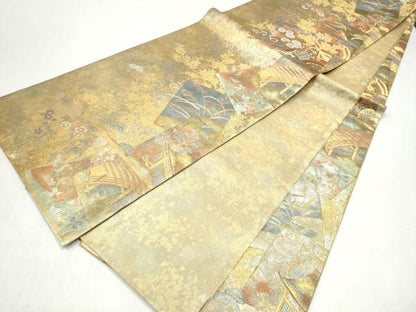 平和屋本店▼全通柄袋帯　美の彩　純金箔　正絹　逸品　CABL4964hy