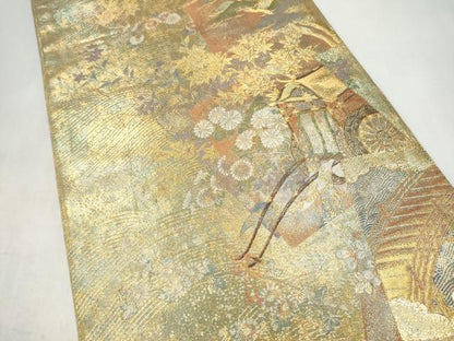 平和屋本店▼全通柄袋帯　美の彩　純金箔　正絹　逸品　CABL4964hy