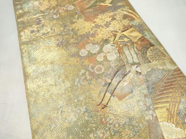 平和屋本店▼全通柄袋帯　美の彩　純金箔　正絹　逸品　CABL4964hy