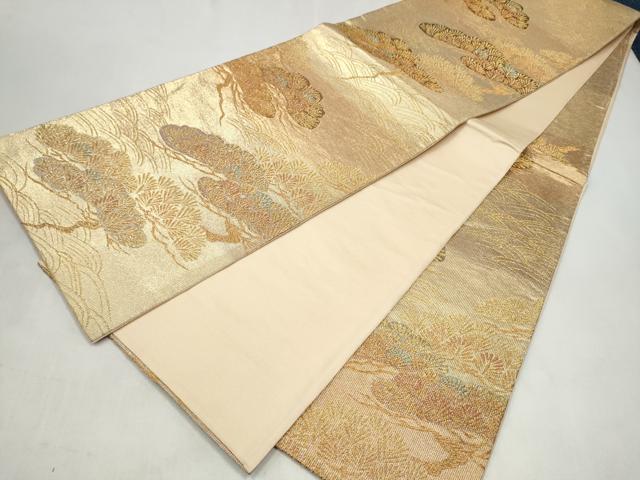 平和屋本店▼六通柄袋帯　綴れ　浜松文　本金箔　正絹　逸品　CABL4966hy