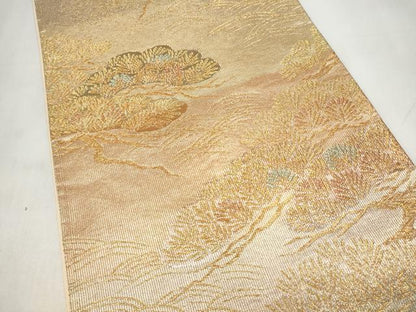 平和屋本店▼六通柄袋帯　綴れ　浜松文　本金箔　正絹　逸品　CABL4966hy