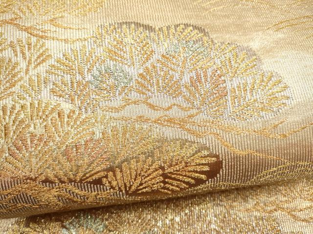 平和屋本店▼六通柄袋帯　綴れ　浜松文　本金箔　正絹　逸品　CABL4966hy