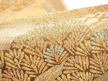 平和屋本店▼六通柄袋帯　綴れ　浜松文　本金箔　正絹　逸品　CABL4966hy