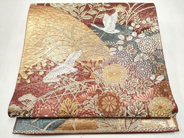 平和屋本店▼六通柄袋帯　歌雅　本金二重箔　正絹　逸品　CABL4967hy