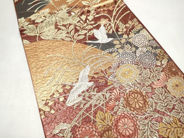 平和屋本店▼六通柄袋帯　歌雅　本金二重箔　正絹　逸品　CABL4967hy