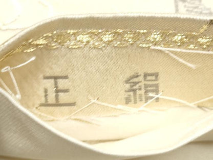 平和屋本店▼六通柄袋帯　色紙重ね鳳凰花文　プラチナ24K織　正絹　逸品　CABL4969hy