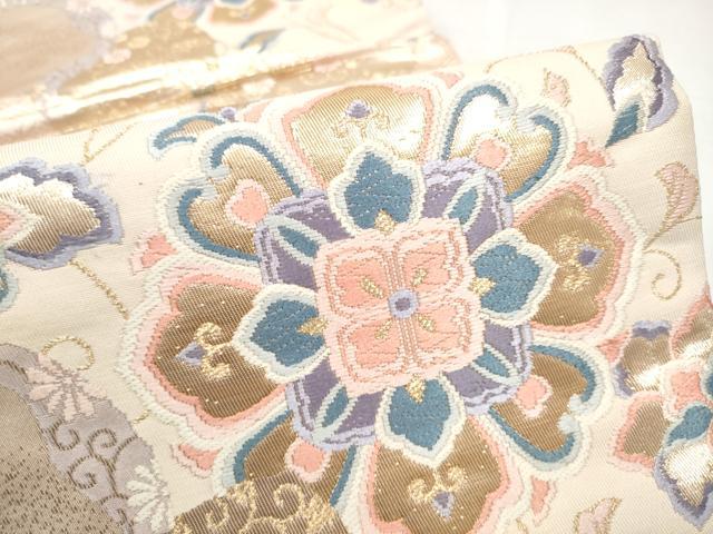平和屋本店▼六通柄袋帯　唐織　正倉院花文　本金二重織　正絹　逸品　CABL4970hy