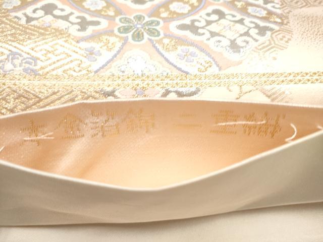 平和屋本店▼六通柄袋帯　唐織　正倉院花文　本金二重織　正絹　逸品　CABL4970hy