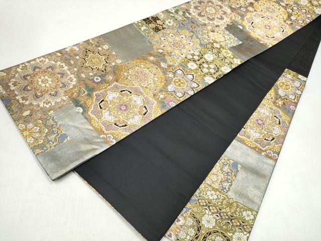 平和屋本店▼六通柄袋帯　唐織　正倉院花文　本金　引箔　正絹　逸品　CABL4975hy