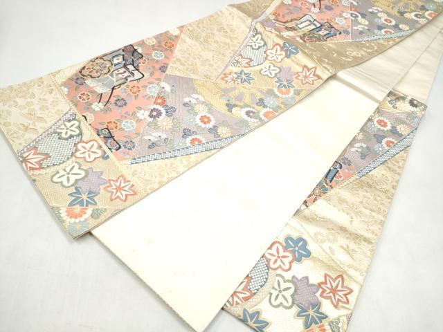 平和屋本店▼六通柄袋帯　唐織　九百錦　瑞典花苑紋　24K純金箔錦　正絹　逸品　CABL4980hy