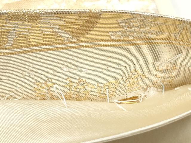 平和屋本店▼六通柄袋帯　珀雅　貳拾四金箔　正絹　逸品　CABL4981hy