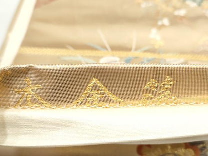 平和屋本店▼六通柄袋帯　花籠文　本金箔　正絹　逸品　CABL4988hy