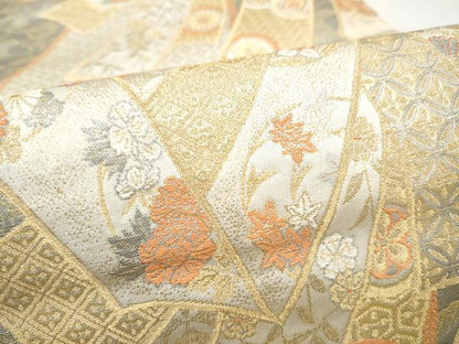 平和屋本店▼六通柄袋帯　慶長熨斗小袖文　本金二重箔　正絹　逸品　CABL4999hy
