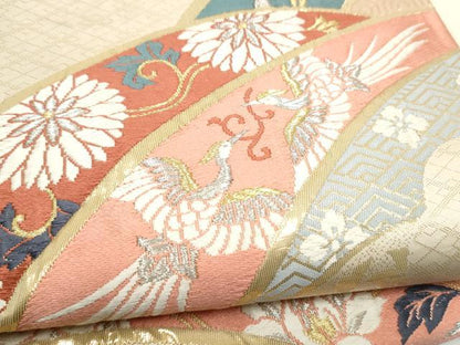 平和屋本店▼六通柄袋帯　唐織　更紗鳳凰花文　純金箔24K　正絹　逸品　CABL5000hy