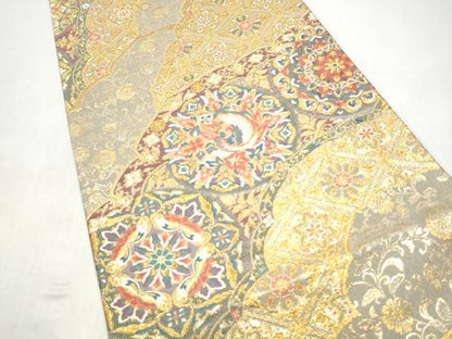 平和屋本店▼六通柄袋帯　唐織　綴織　鳳凰花唐草文　本金箔　　正絹　逸品　CABL5014hy
