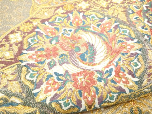 平和屋本店▼六通柄袋帯　唐織　綴織　鳳凰花唐草文　本金箔　　正絹　逸品　CABL5014hy