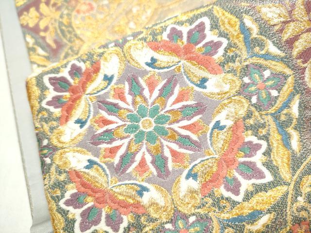 平和屋本店▼六通柄袋帯　唐織　綴織　鳳凰花唐草文　本金箔　　正絹　逸品　CABL5014hy