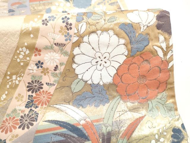 平和屋本店▼六通柄袋帯　辻が花　九百錦　純金箔　正絹　逸品　CABL5017hy