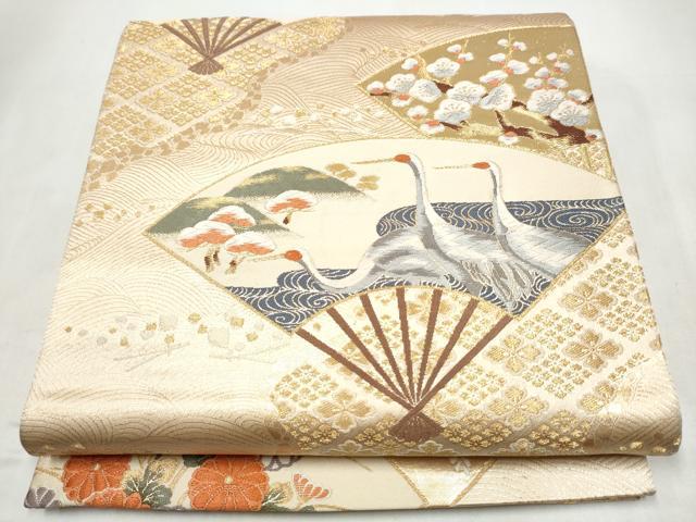 平和屋本店▼六通柄袋帯　唐織　琳派百選　本金二重箔　正絹　逸品　CABL5019hy